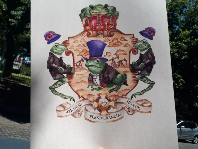 Family coat of arms, family badge in watercolor or digital