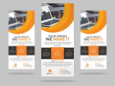 A outstanding rack card yard sign podcast and bookmark design