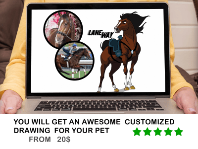 An amazing customized cartoon drawing for you pet