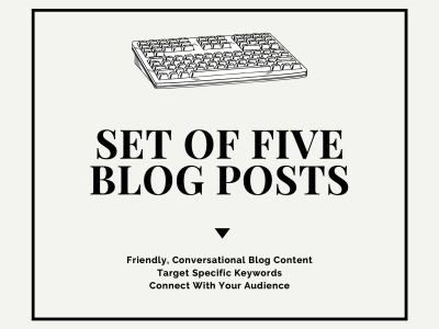 A set of 5 engaging, conversational blog posts