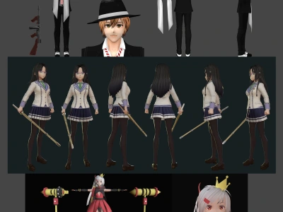 3d Anime Character for Games, Films and 3D Printing