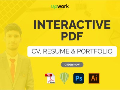 Interactive resume, CV design or portfolio on PDF