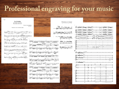 A professionally engraved music score/parts/lead sheet