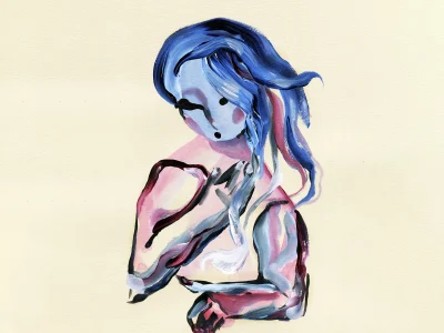 An abstract hand-painted acrylic SPEED PORTRAIT