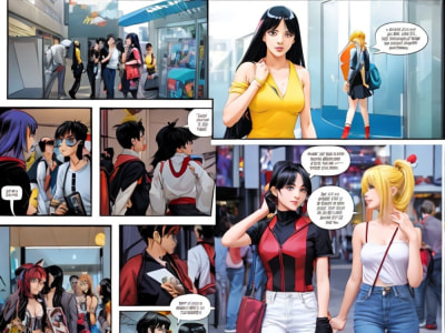 Do nsfw illustration strip art panel animemanga storyboard comic cover page