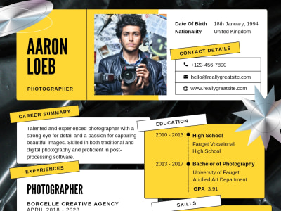 Design a modern and creative CV, resume, cover letter
