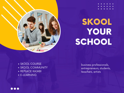 A skool community, online course, skool community learning, kajabi replace