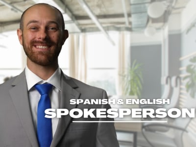 A male spokesperson video in English or Spanish with advanced editing