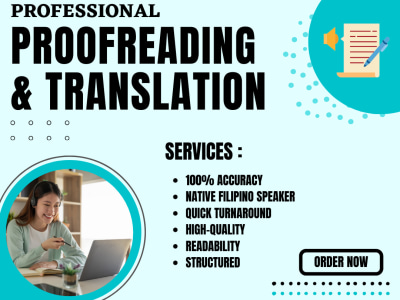 Professionally Translated Filipino from English (v.v.)
