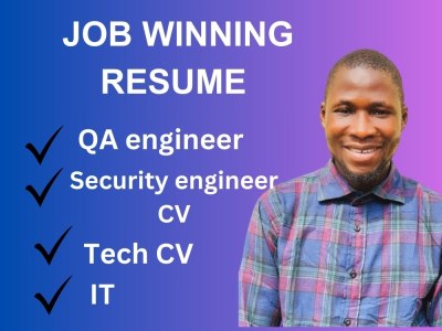 Write systems analyst resume, QA engineer, security engineer CV, tech CV