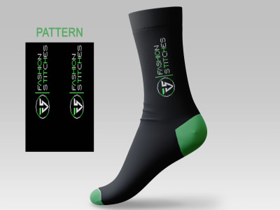 A fantastic (brand logo) pattern design for your socks business