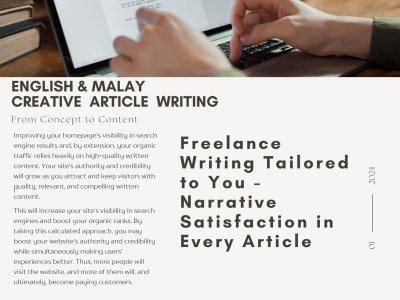 Blog/website article written in English or Malay for your targeted audience