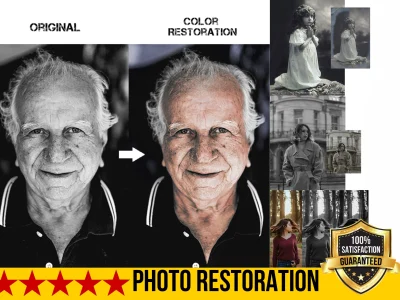 Professional old damage photo restoration, retouching, and re coloring