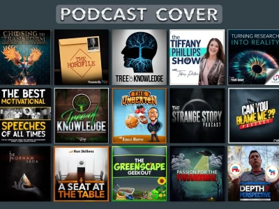 Elegant podcast cover art for your new podcast