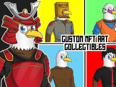 Custom cartoon NFT art illustration