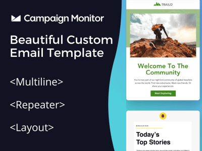Beautiful Campaign Monitor drag & drop editable email template