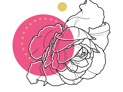 A custom single bloom floral badge tattoo design
