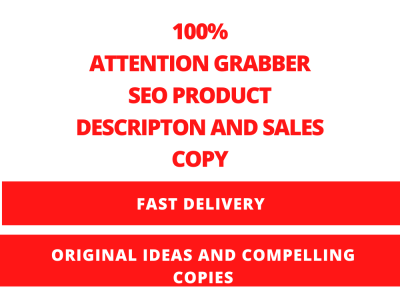 Seo product descriptions/sales copy/ad copy for your product