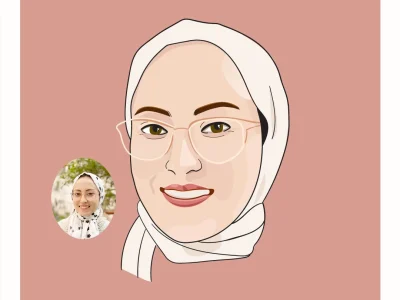 A cartoony self portrait based on a photo reference