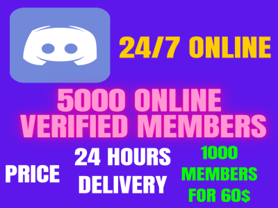 5,000+Discord members 🟢Online Verified Discord Members