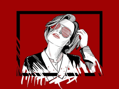 Individual illustration from a photo in a bright style