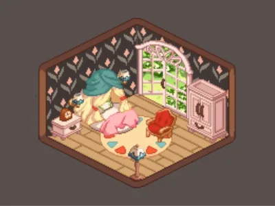 A professional pixel art isometric illustration with high quality