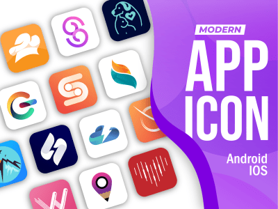Modern android ios app icon logo | Upwork