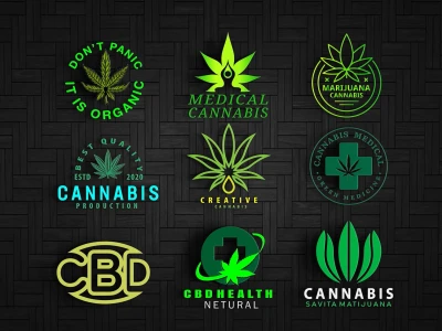 Cannabis, marijuana, hemp, vaping, cbd oil logo