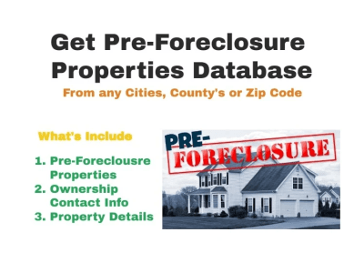 Pre-Foreclosure Properties Database from any location in the US