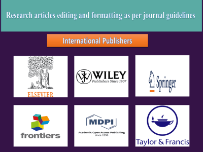 Editing and formatting of scientific articles as per journal guidelines