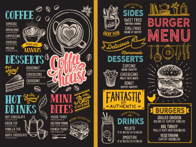 Modern restaurant menu design, food menu or digital menu