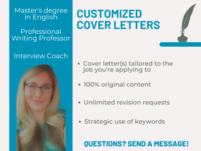 An ORIGINAL cover letter customized to the job/field you're applying to