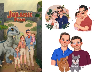 A beautiful custom portrait illustration