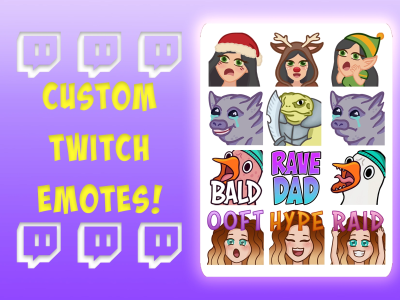 A custom illustrated Twitch emote