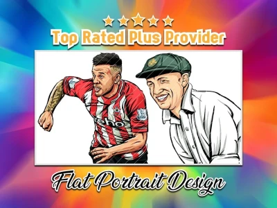 Flat style portrait design of you and your loved ones