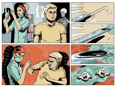 A sequential story told in pictures.