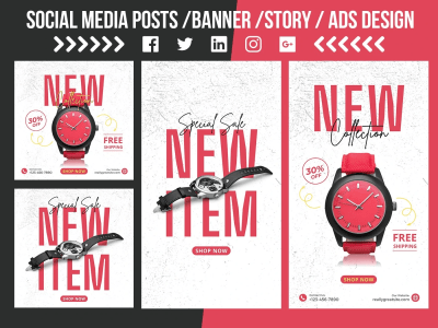 30 Amazing Social Media Facebook, Instagram, LinkedIn Ads & Post graphics