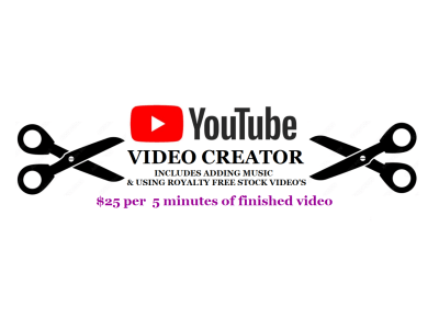 A YouTube Video made for $25 per 5 minutes of competed Video