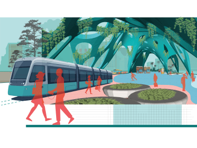 A catchy illustration of architectural/landscape/urban planning & design