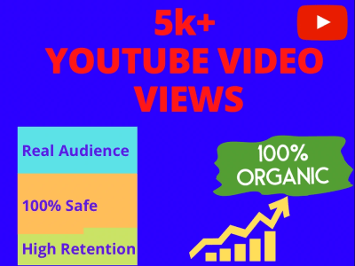 Fully organic 5k YouTube video views & the cheapest YouTube video marketing