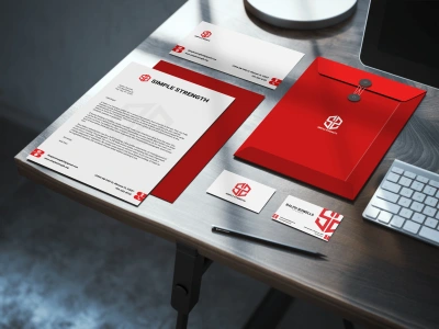 Trendy minimalist logo with a business brand identity