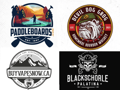 Awesome vintage logo with hand drawn illustration style