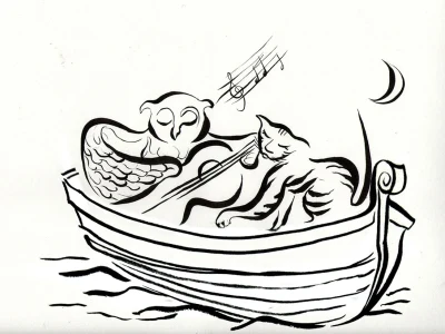 A brush stroke illustration in these styles