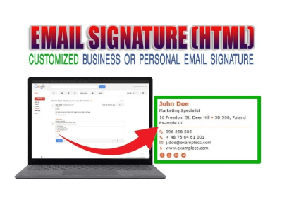 Customized Business or Personal Email Signature (HTML)