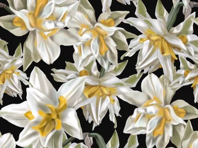 Realistic Hand-Painted Seamless Pattern for Textile, Packaging, Wallpaper