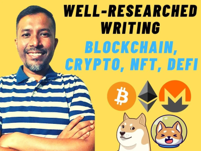 A Well-Researched Writing Of Any Length On Blockchain, Crypto, NFT, DeFi