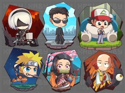 Illustrations of you or anyone in chibi anime style