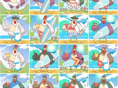 A NFT art collection with a cartoon 2D character