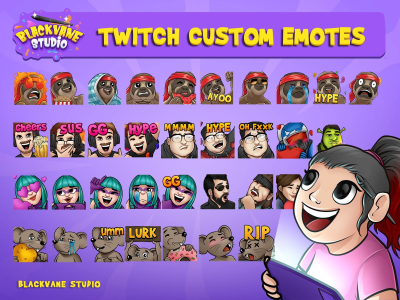 Awesome custom twitch emotes or sub badges
