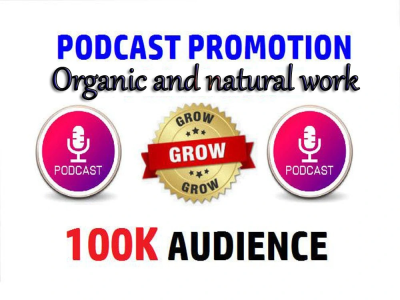 Organic advertising podcast promotion and huge download rating subscribers